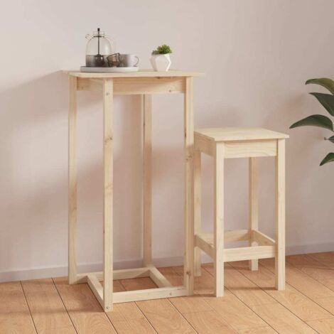 Vidaxl – Table de bar en bois massif de pin 60x60x110 cm – Meuble bar élégant pour intérieur – Montage facile avec manuel inclus (1/6)