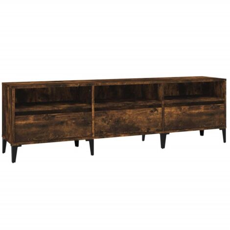 Meuble TV chêne fumé 150x30x44,5 cm bois d'ingénierie vidaXL (1/5)