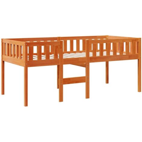 Lit pour enfants sans matelas cire marron 90x200 cm pin massif vidaXL (1/5)