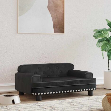 Lit pour chien noir 70x45x30 cm velours vidaXL