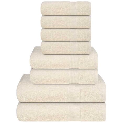 vidaXL Ensemble de serviettes 8 pcs crème 360 g/m² 100% coton