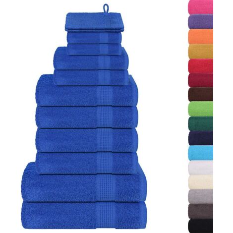 vidaXL Ensemble de serviettes 12 pcs bleu 360 g/m² 100% coton