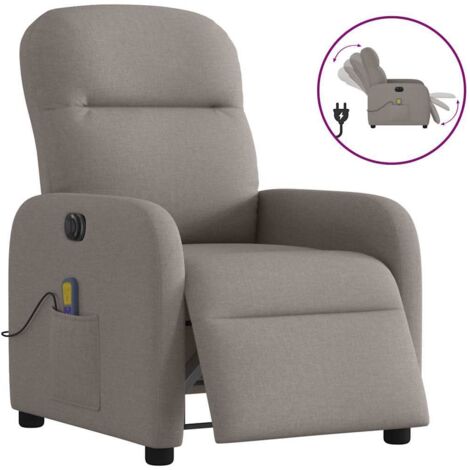 Fauteuil de massage inclinable électrique Taupe Tissu vidaXL