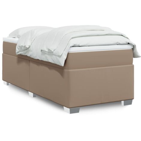 vidaXL Sommier à lattes de lit avec matelas Cappuccino 90x200 cm (1/5)