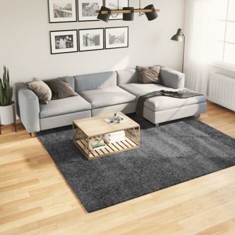 Tapis OVIEDO à poils courts anthracite 240x240 cm vidaXL (1/5)