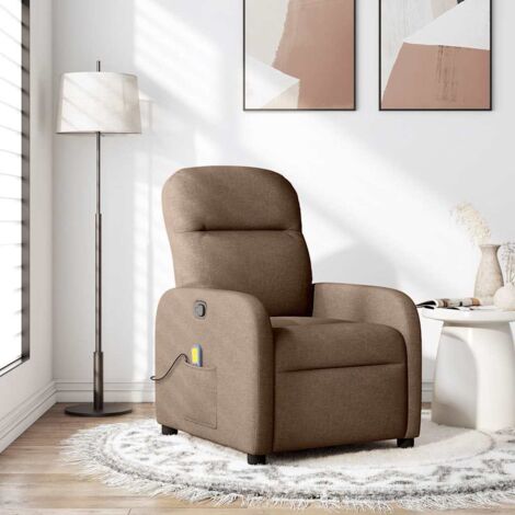 Fauteuil de massage inclinable Marron Tissu vidaXL (1/5)