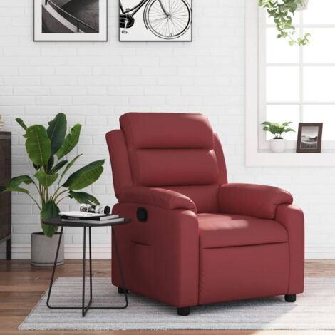 vidaXL Fauteuil inclinable Rouge bordeaux Similicuir (1/5)