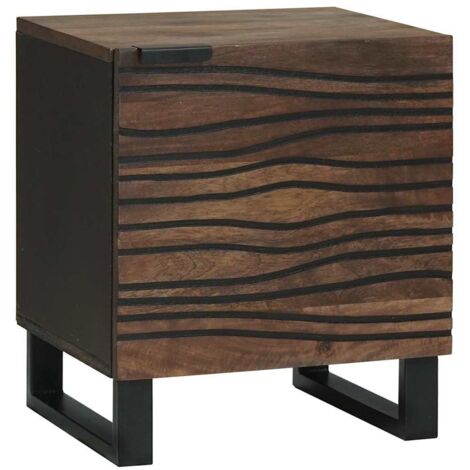 Cabinet de chevet Noyer 40 x 33 x 46 cm bois de manguier massif vidaXL (1/5)