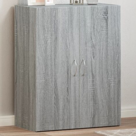Vidaxl – Armoire de classement sonoma gris en bois d'ingénierie – Dimensions 60 x 32 x 77,5 cm – Résistance à l'humidité – Panneau de porte anti-poussière