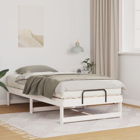 Cadre de lit Blanc 75 x 190 cm Pin massif vidaXL (1/5)