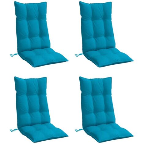 vidaXL Coussins de chaise à dossier haut lot de 4 bleu clair (1/5)