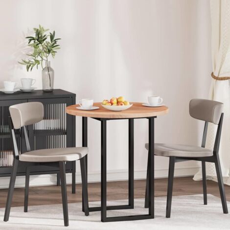 Plateau de table Marron clair Ø 80 x 2.5 cm Chêne massif vidaXL