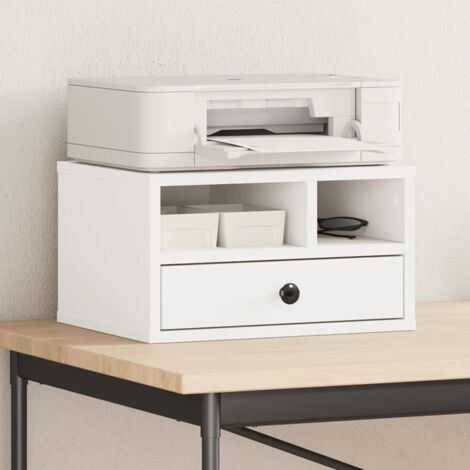 Support d'imprimante blanc 40x32x22,5 cm bois d'ingénierie vidaXL