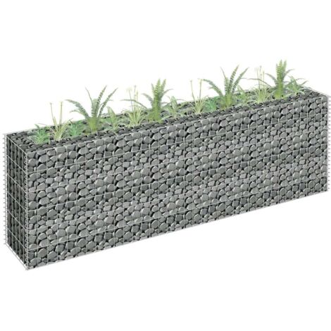 Lit surélevé à gabion Acier galvanisé 180x30x60 cm vidaXL