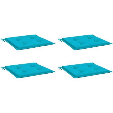 Coussins de chaise de jardin lot de 4 turquoise 50x50x4cm tissu vidaXL
