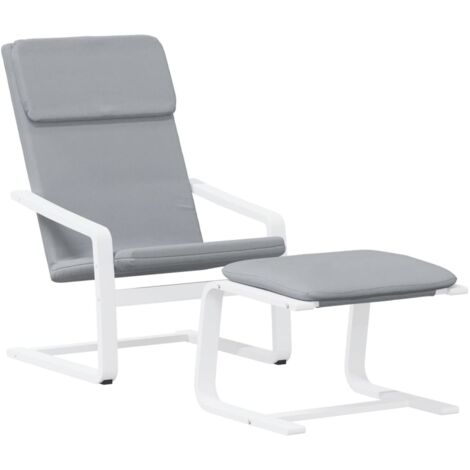 Chaise de relaxation avec repose-pied Gris clair Tissu vidaXL (1/5)