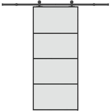 vidaXL Porte coulissante avec kit de quincaillerie 90x205 cm Verre ESG