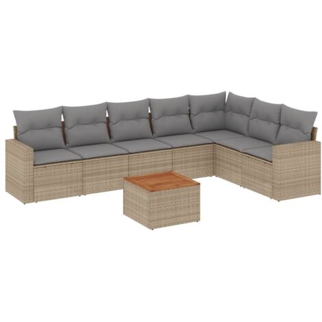 Salon de jardin avec coussins 8pcs mélange beige résine tressée vidaXL (1/5)