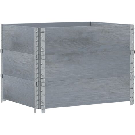 Colliers de palette 3 pcs gris 80x60 cm bois de pin solide vidaXL