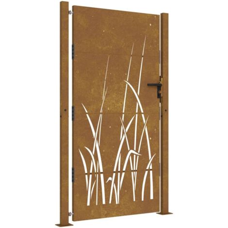 Vidaxl – Portail en acier corten 100x175 cm – Design découpé au laser – Système verrouillable – Résistant aux intempéries (1/5)
