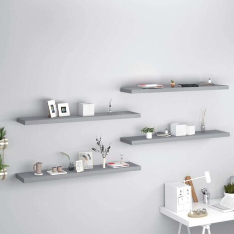 Étagères murales flottantes 4 pcs gris 120x23,5x3,8 cm MDF vidaXL