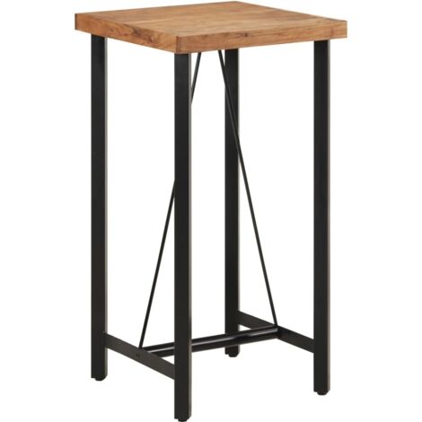 Table de bar 55x55x107 cm bois massif d'acacia et fer vidaXL (1/6)