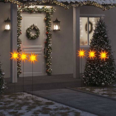 Lumières de Noël avec piquets 3 pcs LED pliable jaune 35 cm vidaXL (1/5)