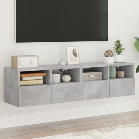 Meubles TV muraux 2 pcs gris béton 60x30x30cm bois d'ingénierie vidaXL