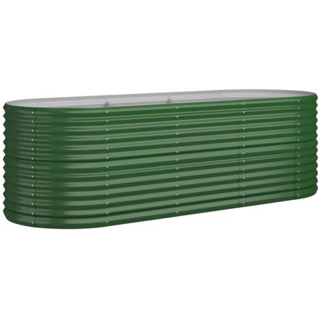 Vidaxl – Lit surélevé de jardin en acier enduit de poudre 224x80x68 cm – Résistant aux intempéries – Forme ovale pour balcons et patios (1/6)