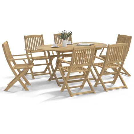 Ensemble à manger de jardin 7 pcs Bois d'acacia solide vidaXL