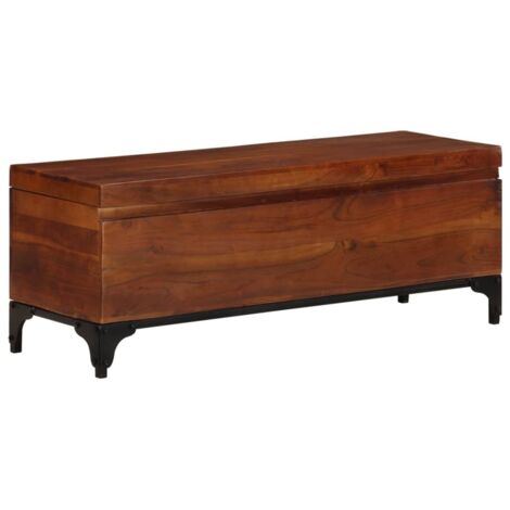 Vidaxl – Coffre de rangement en bois d'acacia massif 110x35x41 cm – Finition marronne – Design rustique – Grand espace de rangement (1/5)