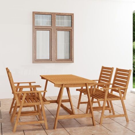 Ensemble à manger de jardin 5 pcs Bois d'acacia solide vidaXL (1/6)