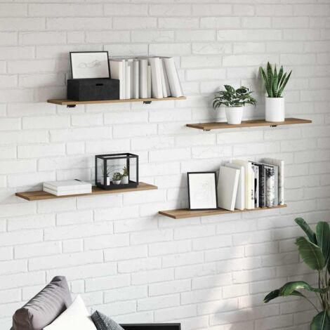 Planche d'étagère à livres 4 pcs Marron 100 x 40 x 1.5cm vidaXL (1/5)