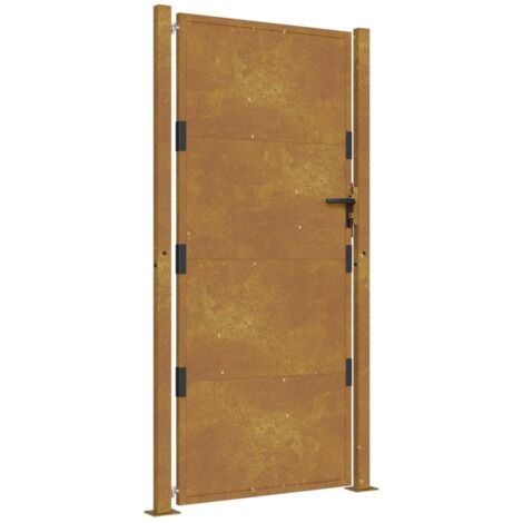 Portail de jardin 105x205 cm en acier Corten vidaXL