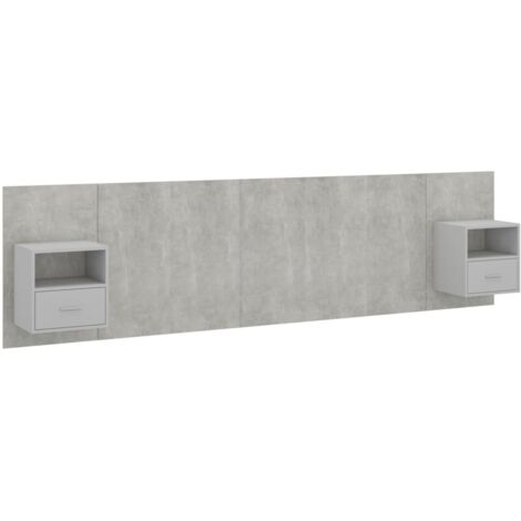 Tête de lit avec armoires Gris béton Bois d'ingénierie vidaXL (1/5)