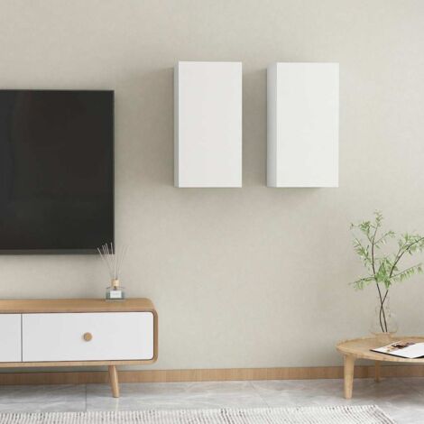 vidaXL 2 Piece TV Cabinet Set White 30,5x30x60 cm Engineered Wood