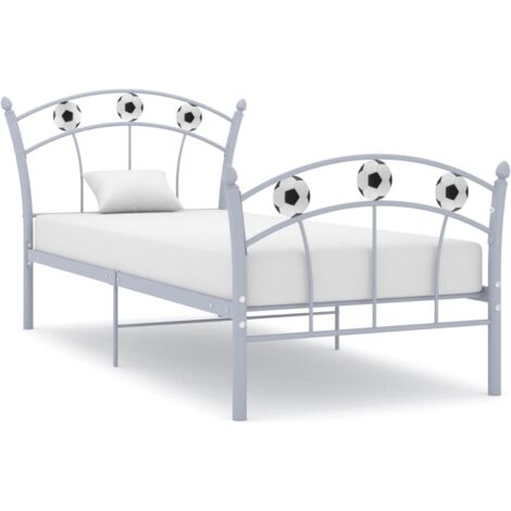 Cadre de lit sans matelas gris métal 90x200 cm vidaXL (1/6)