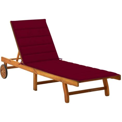 Chaise longue de jardin avec coussin Bois d'acacia solide vidaXL (1/5)