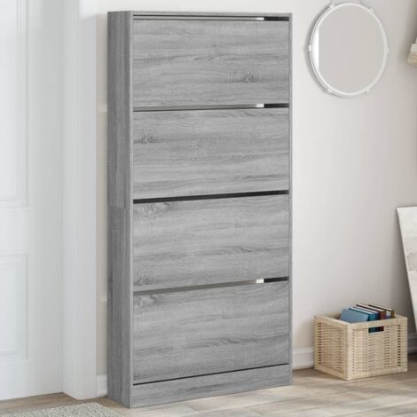 Armoire à chaussures 4 tiroirs rabattables sonoma gris vidaXL