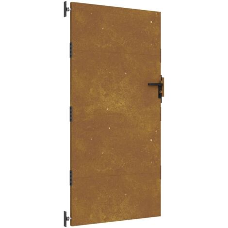 Vidaxl – Portail de jardin 85x200 cm acier corten – Système verrouillable – Anti-corrosif – Design élégant pour intimité totale