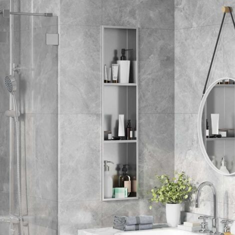 Niche de Douche Argent 90 x 20 x 9.5 cm Acier inoxydable vidaXL