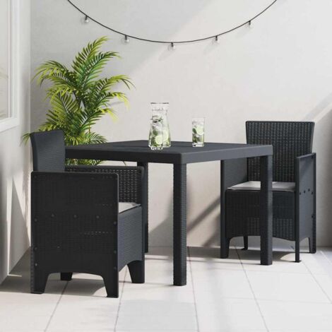 Ensemble de salle à manger pour jardin 3 pcs Anthracite vidaXL (1/5)