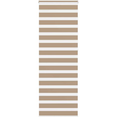 Store zèbre marron sable largeur du tissu 85,9 cm polyester vidaXL