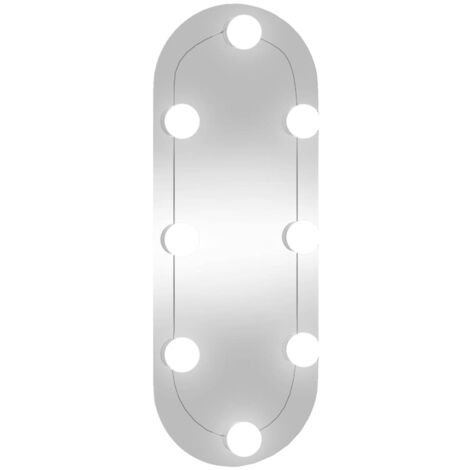 Miroir mural avec lumières LED 20x50 cm verre ovale vidaXL