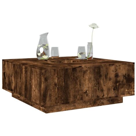 Table basse chêne fumé 100x100x40 cm bois d'ingénierie vidaXL