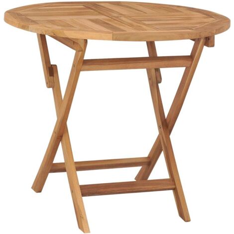 Vidaxl – Table extensible pliable en bois de teck 85x76 cm – Design robuste pour extérieur – Facile à plier et transporter – Résistante aux intempéries
