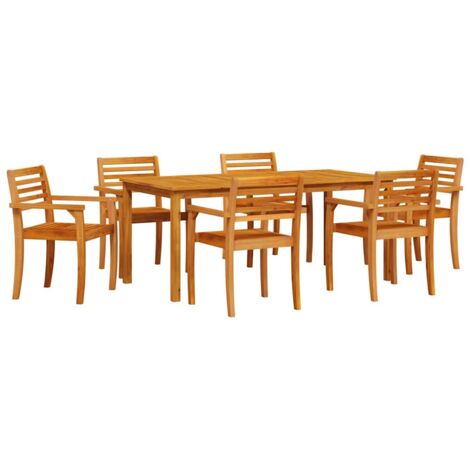 Ensemble de salle à manger pour jardin 7 pcs Marron vidaXL (1/5)