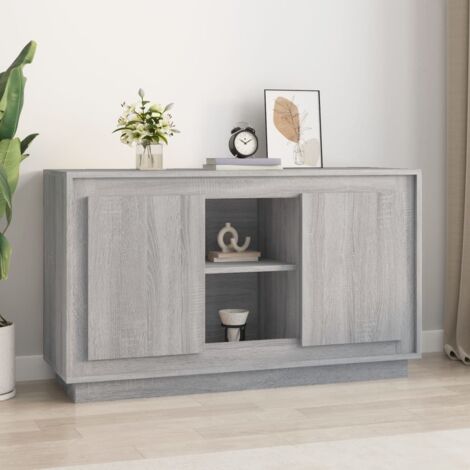 Vidaxl – Buffet sonoma gris 102x35x60 cm – Bois d'ingénierie résistant à l'humidité – 6 compartiments de rangement – Surface lisse et facile à nettoyer (1/5)