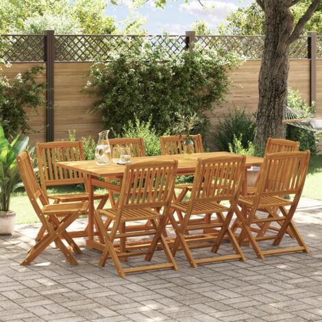 Ensemble à manger de jardin 9 pcs bois massif d'acacia vidaXL