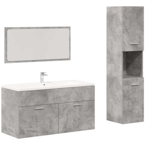 Vidaxl – Ensemble de meubles de salle de bain 3 pcs – Armoire d'évier 90x38.5x46 cm – Armoire 30x30x130 cm – Miroir 90x37 cm en bois d'ingénierie